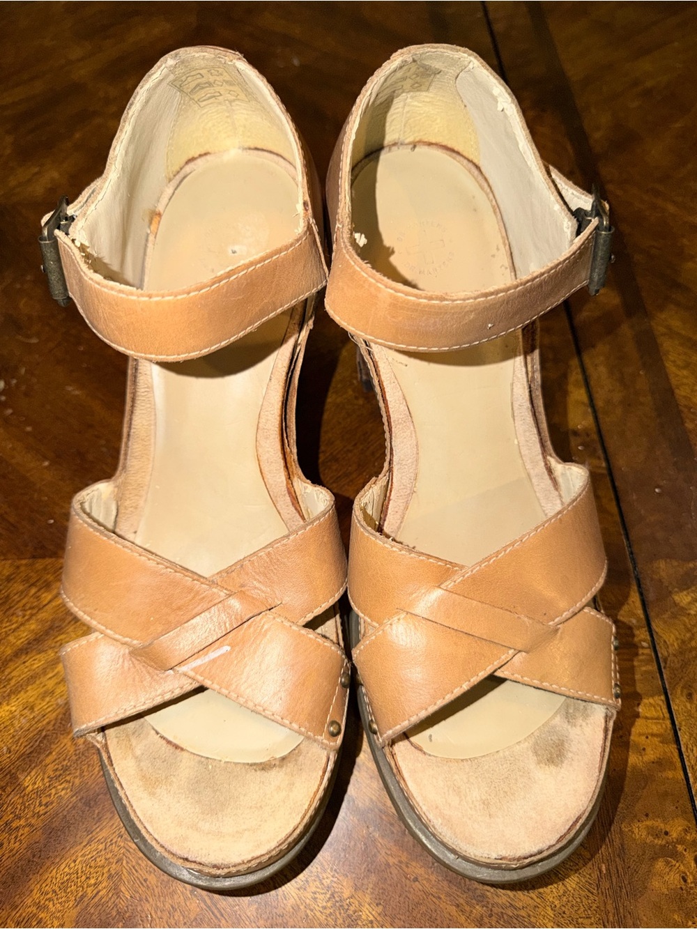 Y2K brown leather ankle strap Dr. Martens ROCHELLE sandals